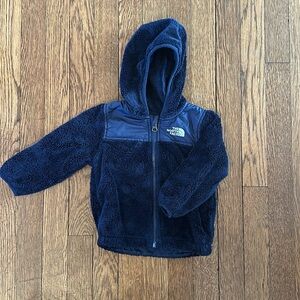 North Face High Pile Fleece Jacket with Hood, Navy Size 12-18 months